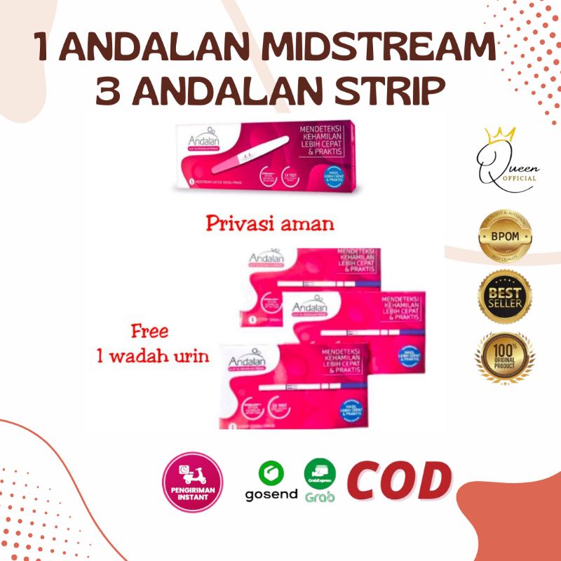 Best Seller 4in1 FREE Wadah urin  Tespek Testpack test kehamilan Test pack 3 Andalan strip 1 midstream akurat mendeteksi kehamilan lebih cepat