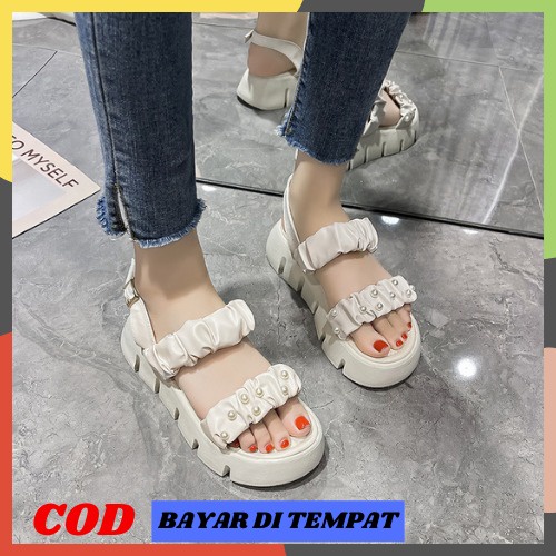 FREE KOTAK SEPATU !!! COD TERMURAH ORIGINAL Wedges Sandal Wanita Impor SS-SW01
