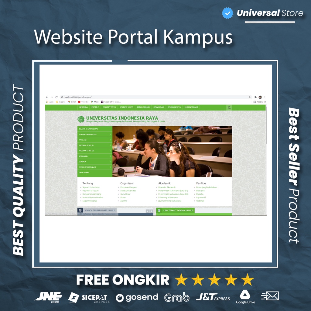 Aplikasi Website Portal Kampus Universitas Perguruan Tinggi Dengan Codeigniter Web Siap Pakai Softwa