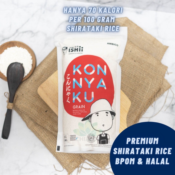 

540ffipp Shirataki Rice Konnyaku / Beras Shirataki 1 Kg Chiajoy Untuk Diet 244Q4012