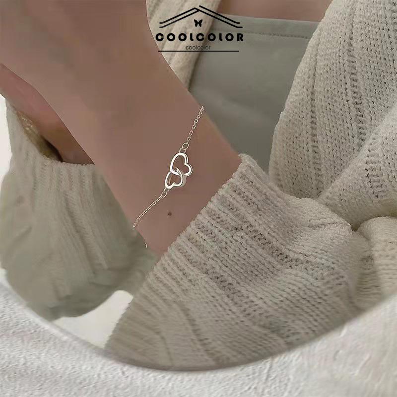 Murah❤️Fashion Gelang INS Perak Berbentuk Hati Untuk Wanita anita Hadiah Ulang Tahun Kado Fashion Aksesoris COD