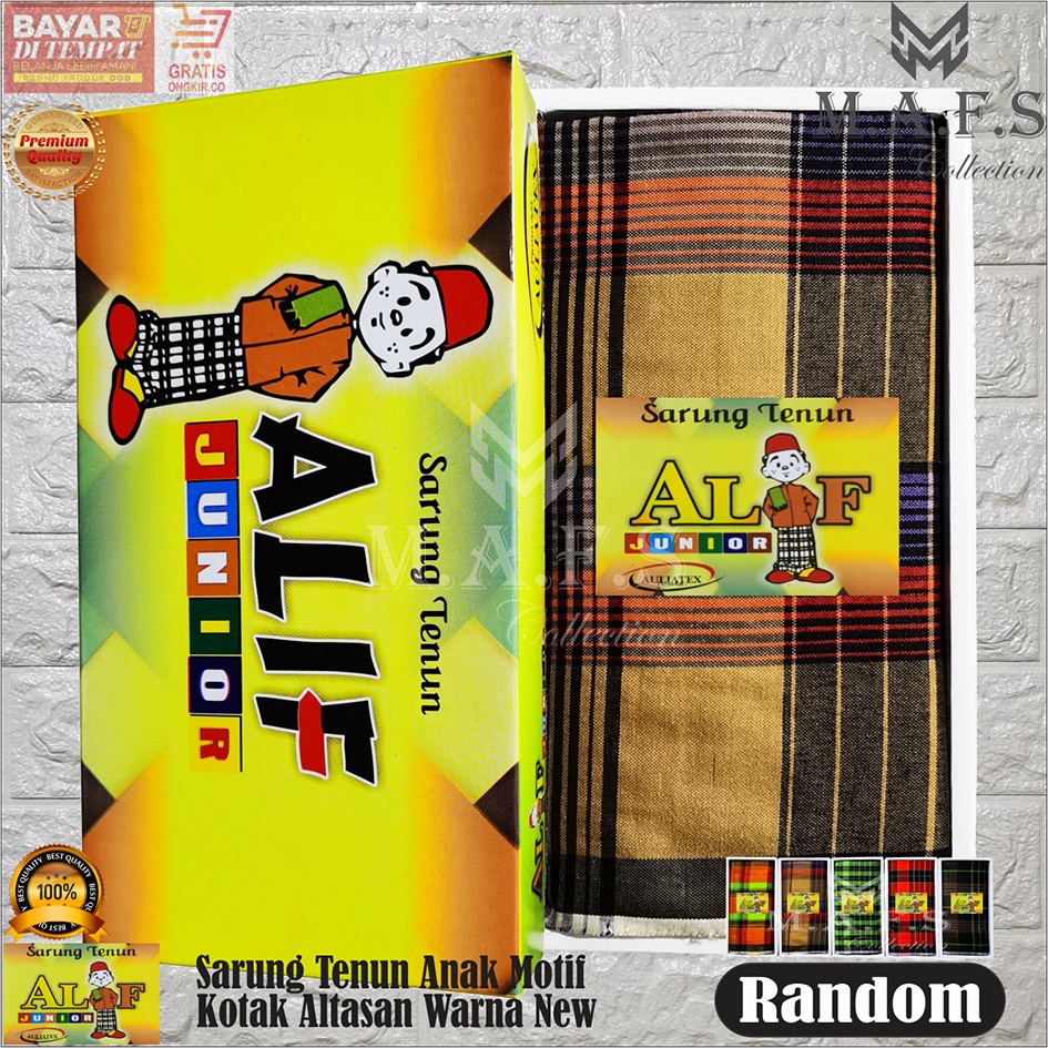 SARUNG ANAK GROSIR SARUNG ANAK ALIF MOTIF KOTAK FULL WARNA