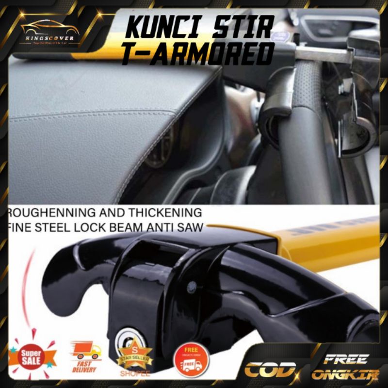 Kunci Stir Mobil Pengaman Mobil T Armored Bar Anti Maling Safety Lock Armored