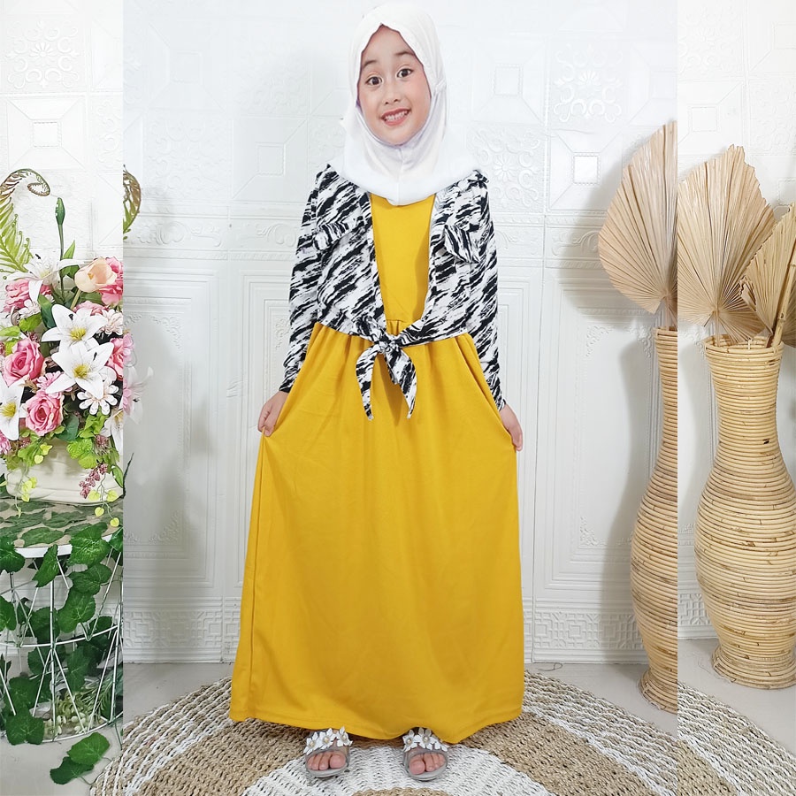 DRESS ANAK AMERA ROMPI SHAKILA CANTIK SYARI 2-13 tahun GAMIS MURAH CARLINA