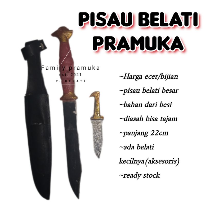 Pisau Belati Pramuka - bijian - pisau belati besar - pisau camping - pisau survival