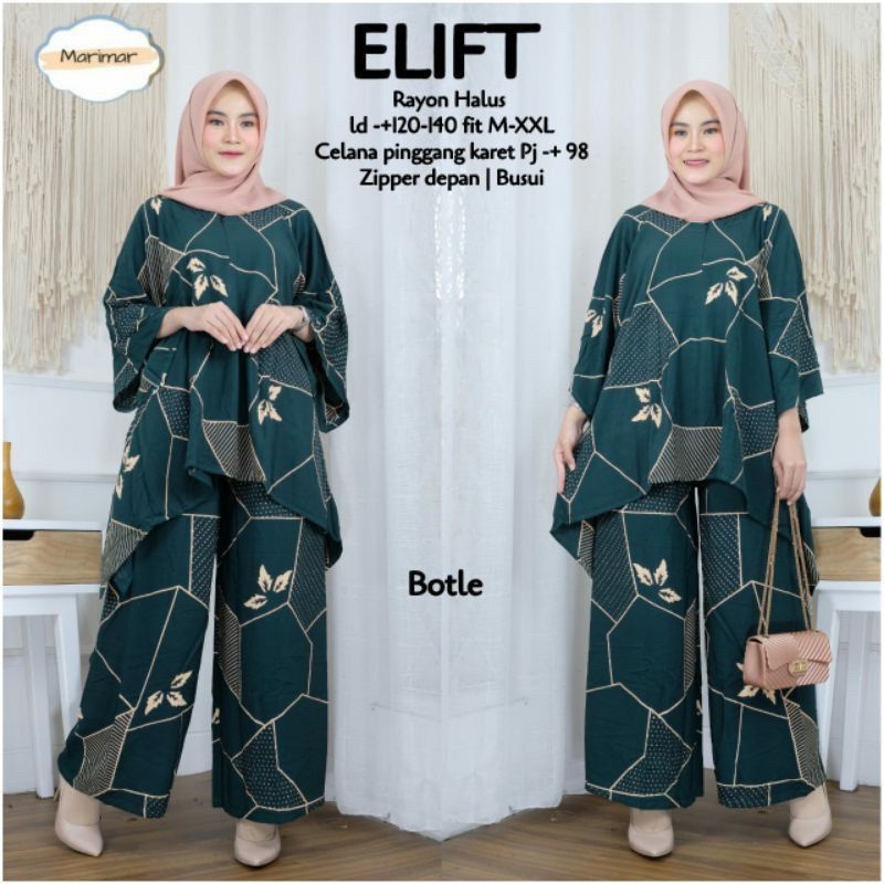 Setelan Waka Elift One Set Rayon Jumbo Ld 130 cm Big Size Resleting Kulot Tie Dye Bali Lilit One Set Carlot Nanalis_olshop