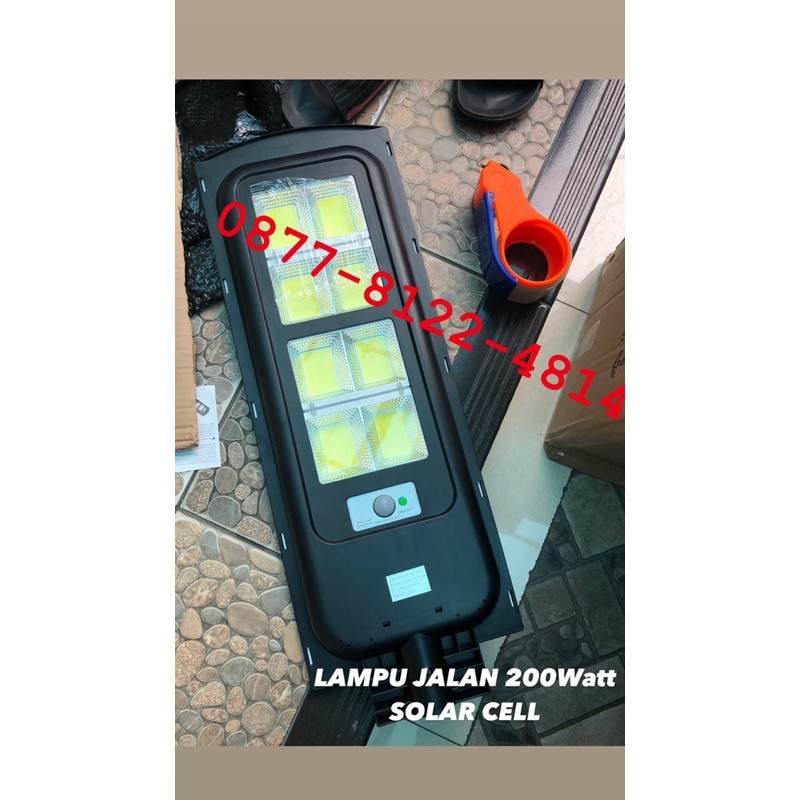 LAMPU JALAN LED 200WATT SOLAR CELL / PJU SOLAR CELL 200 WATT LAMPU JALAN TENAGA SURYA 200W 200Watt