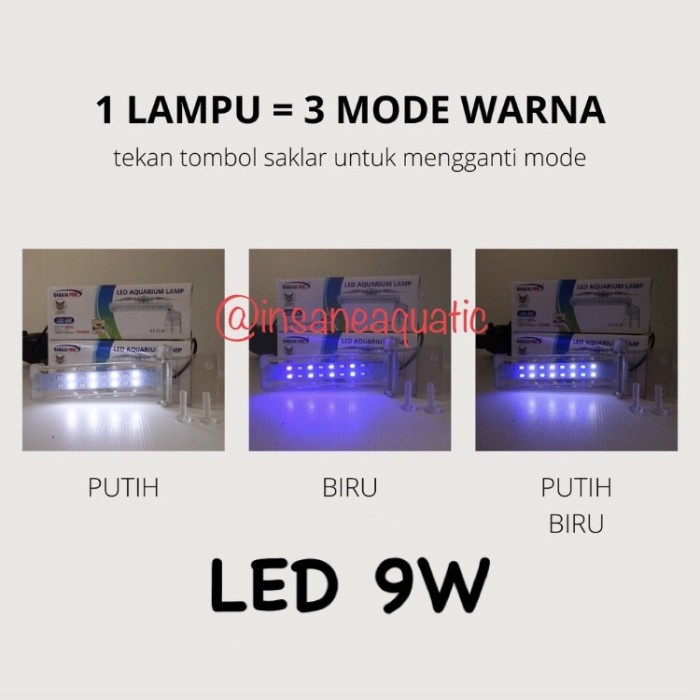 LAMPU JEPIT LED AQUARIUM AQUASCAPE  LED 9 W