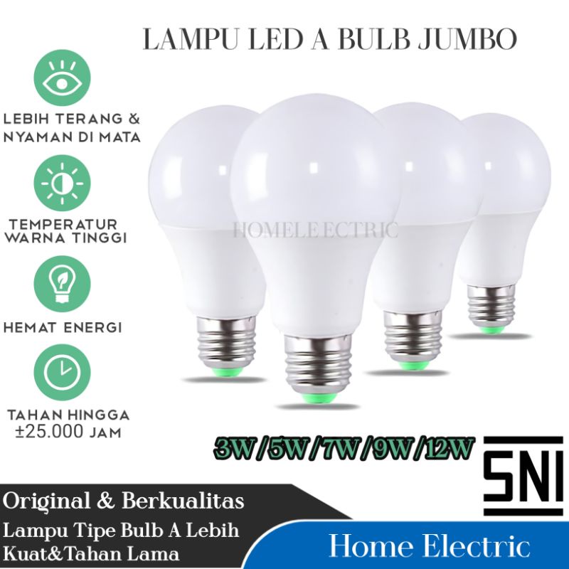 Jual Lampu Bohlam LED Bulb A Bulat / Lampu Led Bulat Rumah Kantor ...