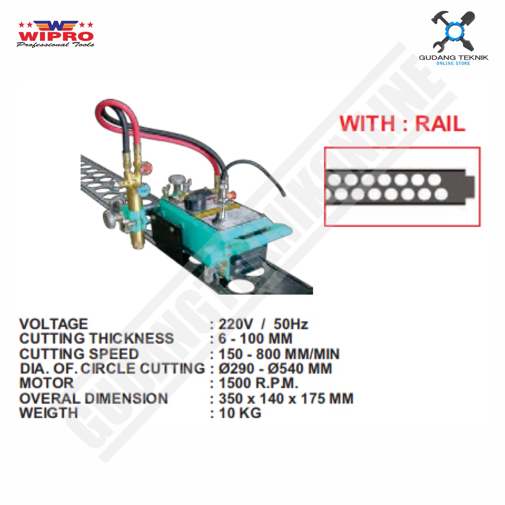 Mesin Potong Plat Besi &amp; Stainles WIPRO HK-12 / Gas Cutting Machine Beetle Portable WIPRO HK12 - HK 12 WIPRO
