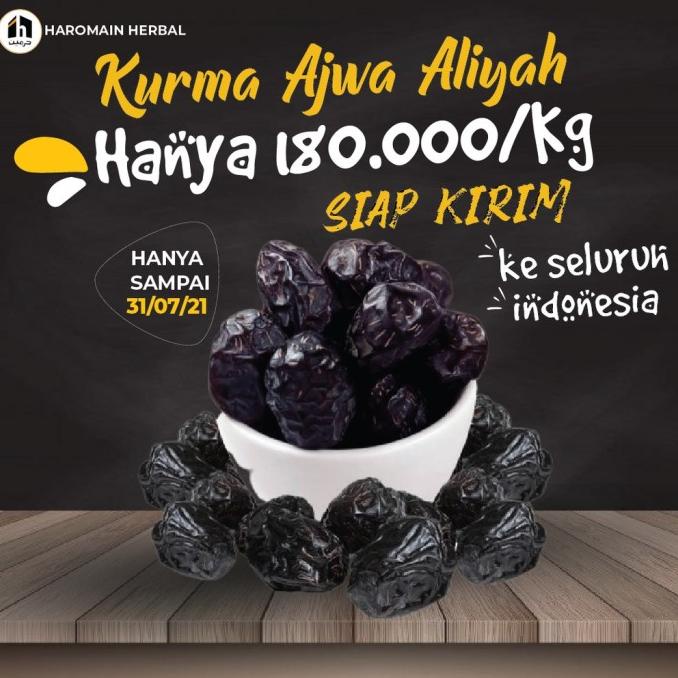 

View Kurma Ajwa Aliyah Madinah 1Kg Kurma Ajwa 1000 Gram Kurma Lembut K 4_X0Ngl45_