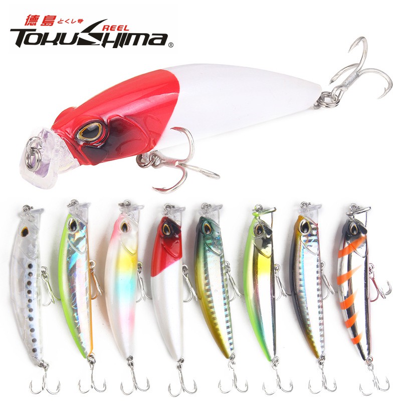 Umpan Ikan Umpan Pancing Alat Pancing Heavy Sinking Minnow Kail Pancing 3D Eyes Plastic Umpan Pancing Buatan Minnow Lure relix nusantara 1PCS 8cm/10g Alat Pancing Murah Clouser Minnow Umpan Mancing