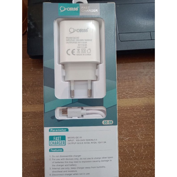 CHARGER FAST CHARGING OR88 QC-30 (20WATT) TYPE MICRO