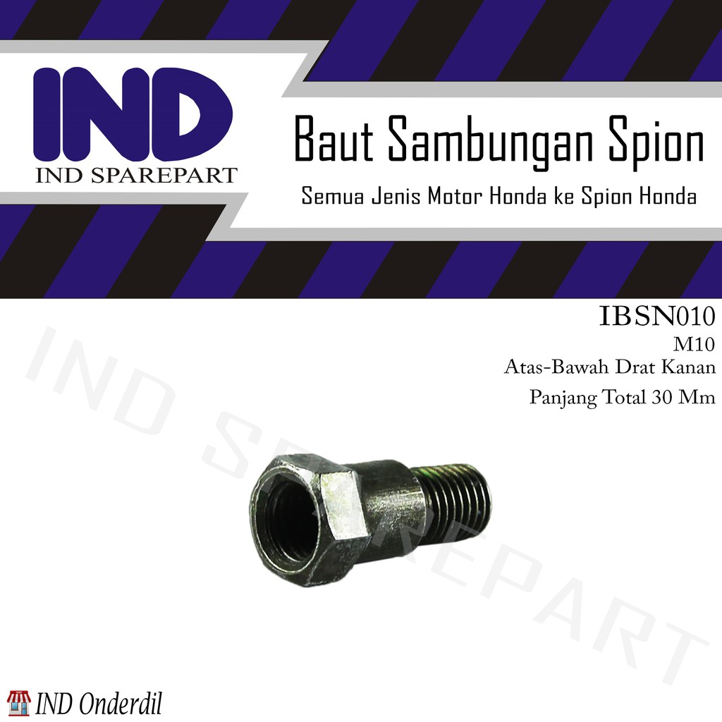 Baut Sambungan Spion M10x14 Kiri/Kanan All Honda Supra X 125/Beat/Vario/Beat/Karisma/Supra Fit