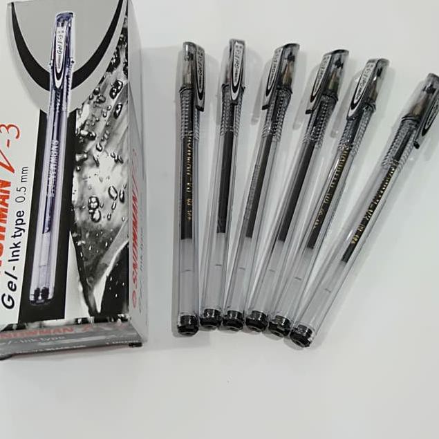

★ 70W [ LUSINAN ] Pulpen Snowman V3 Pen gel 0.5mm Bulpen Bolpoint 9PG ❤️