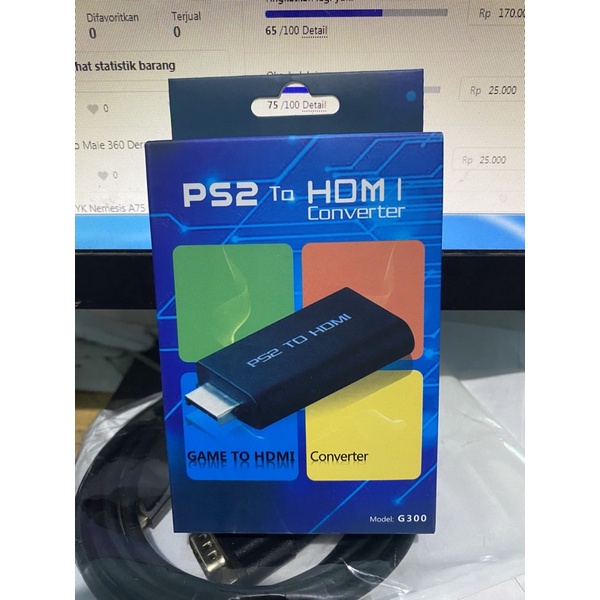 Converter Konverter PS2 PS 2 PS3 PS 3 To HDTV 3.5mm Port