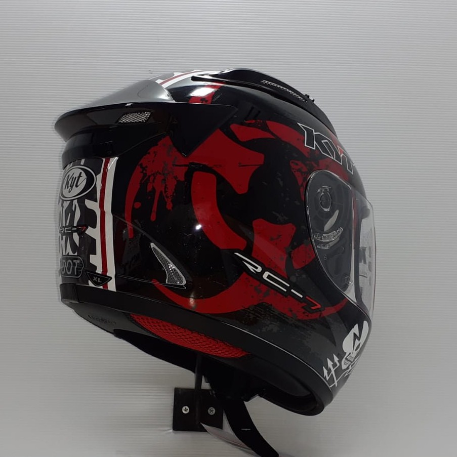 HELM FULL FACE KYT RC7 RC 7 RC SEVEN MOTIF #13 WHITE RED