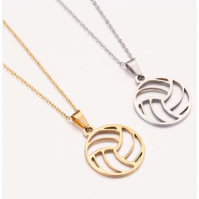 New Sports Accessories Men's and Women's Volleyball Stainless Steel Pendant Necklace Collar Chain