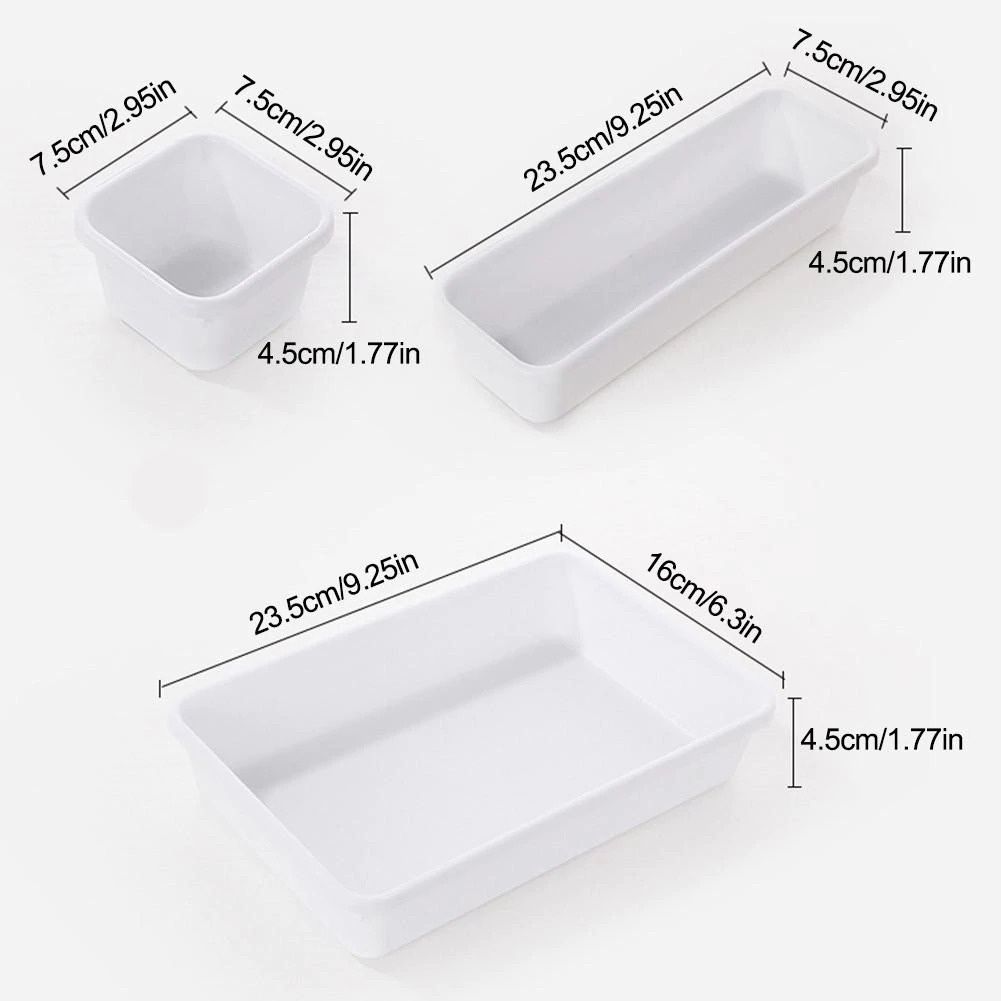 BNBS Kotak Pembatas Organizer Penyimpanan Make Up Divider Case Organizer 8 PCS - HJ1992 - White