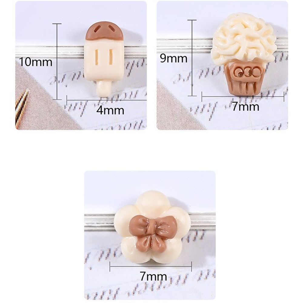 MXBEAUTY 10pcs Cartoon Nail charms Cute Manicure Accessories 3D Nail Art Decoration Ice Cream Resin Candy Flatback Phone Decor Bunny DIY Craft Supplies