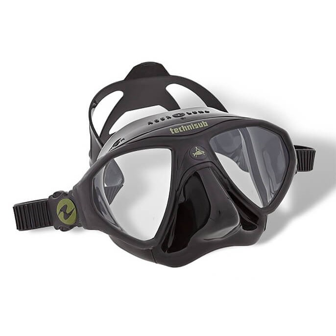 Micro Mask Aqualung All Black Kacamata Selam Spearfishing Freedive Snorkeling Diving Low volume