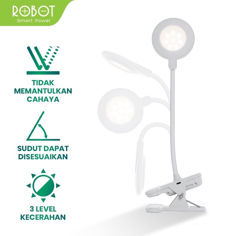 ROBOT Lampu Meja LED Lifestyle RT-DL01 3 Level Cerah 1200mAh - Garansi Resmi 1 Tahun