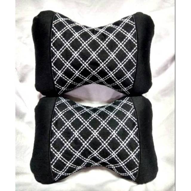 Bantal mobil full dakron anti alergi motif jahit bordir 2pcs