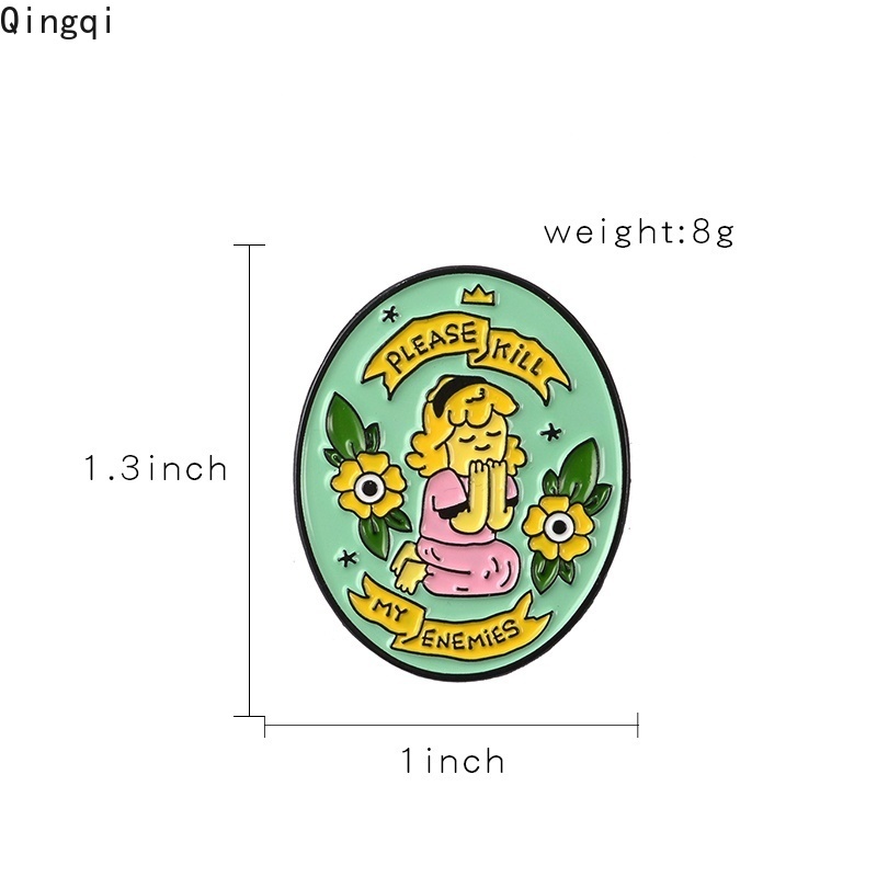 Bros Pin Desain Please Kill My Enemy Girl Untuk Aksesoris Wanita