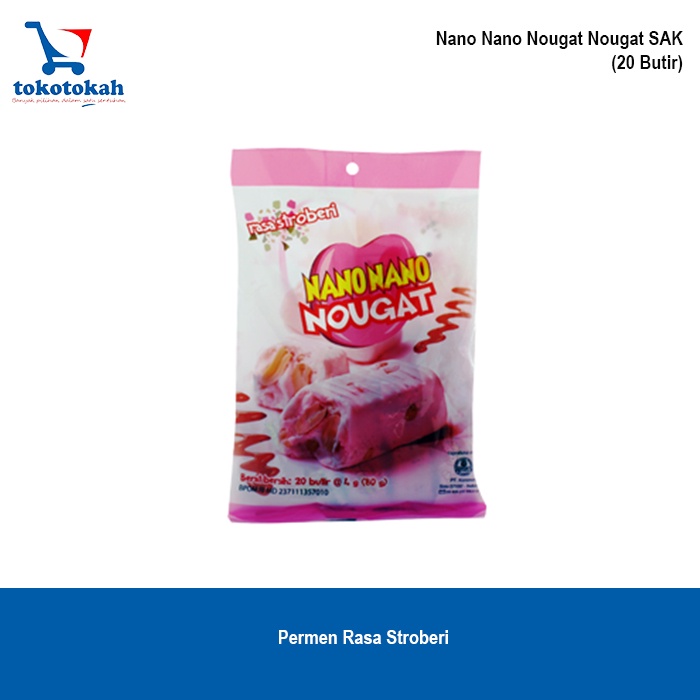 NANO-NANO NOUGAT strawberry permen empuk susu kacang kemasan sak-10sak