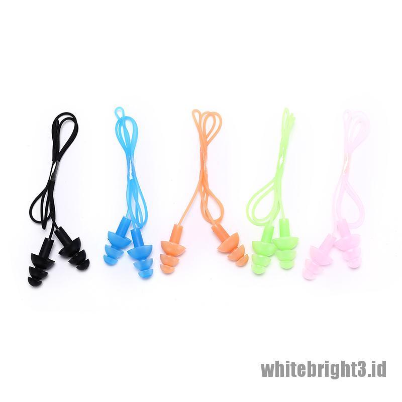 Ear Plugs Bahan Silikon Warna Putih Untuk Aksesoris Kolam Renang