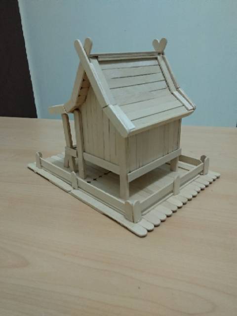 Prakarya Maket Miniatur Rumah Adat Kalimantan Timur Dari Stik Es Krim Shopee Indonesia