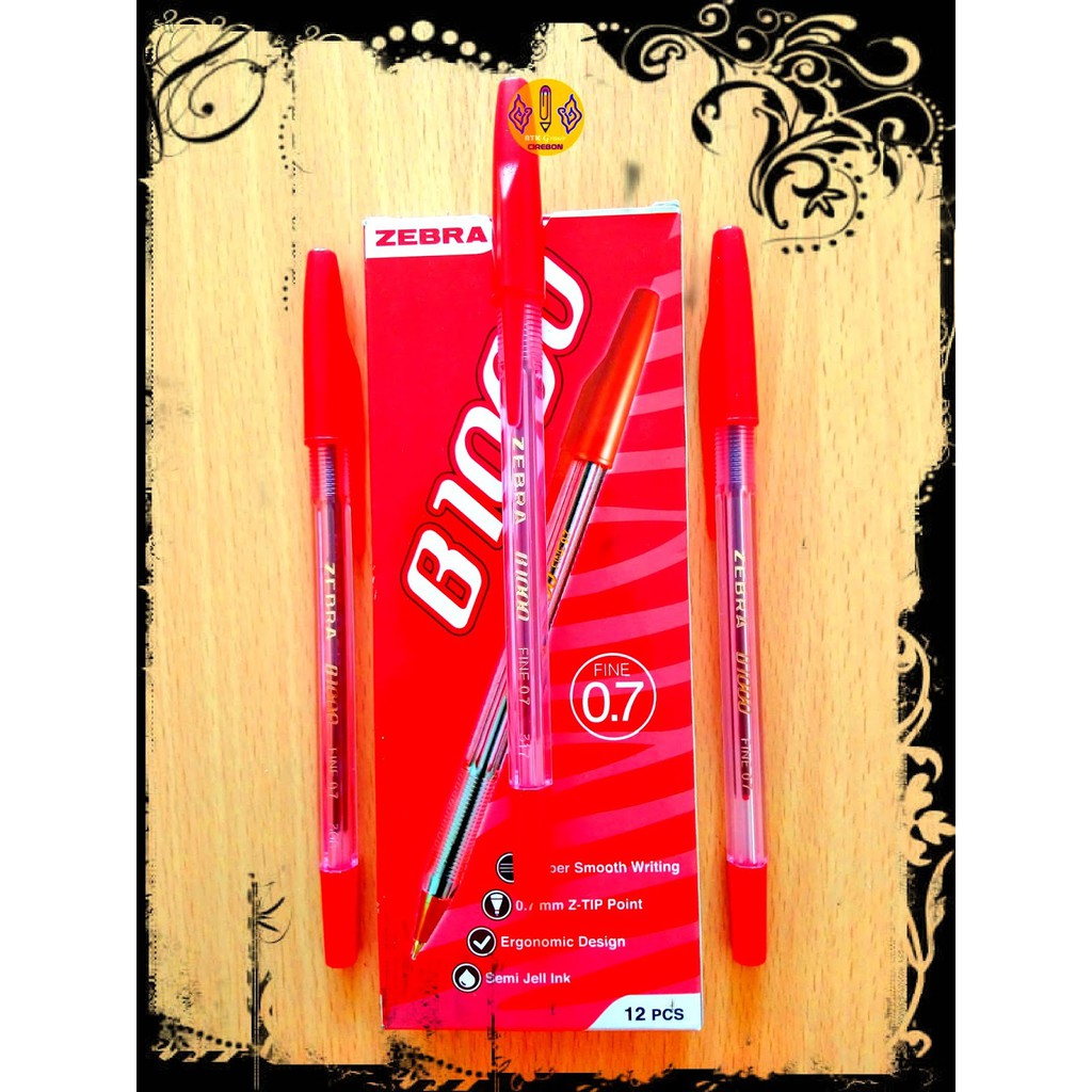 

Pulpen Fine Pen Zebra B-1000 S.Gel Merah 0,7 mm