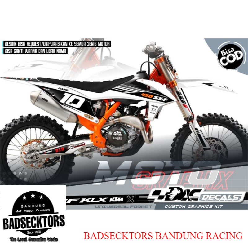 sticker decal KTM warna putih kode 10 keren