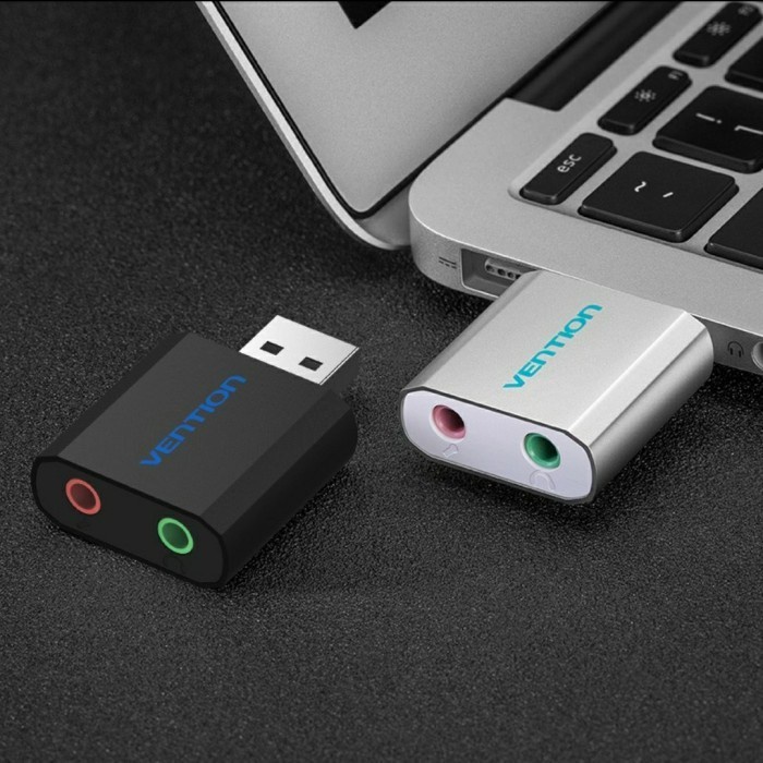 Jual Vention Converter Sound Card External USB To 3.5mm Audio mic
