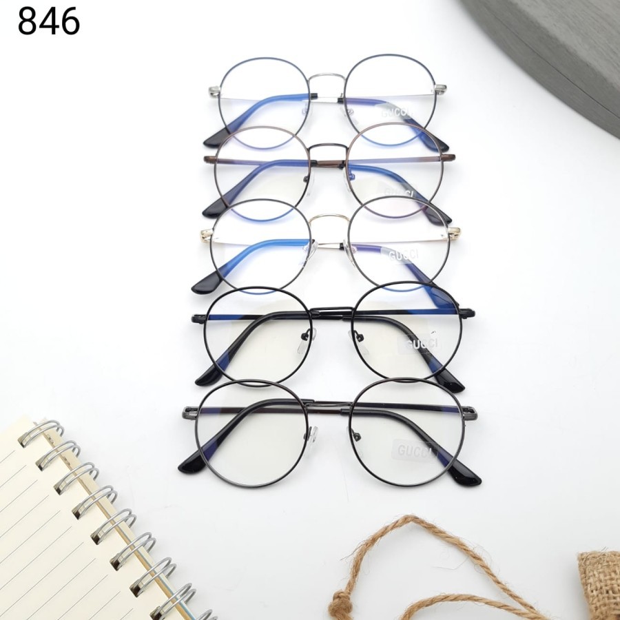*COD* Frame Kacamata Fashion Wanita Pria MURAH Guccii 846 Ada Per (paket hemat)