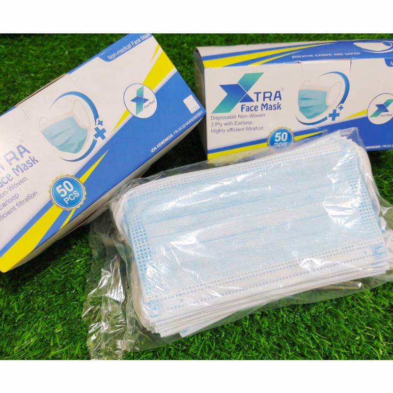 MASKER 3PLY XTRA / EARLOOP 1BOX ISI 50