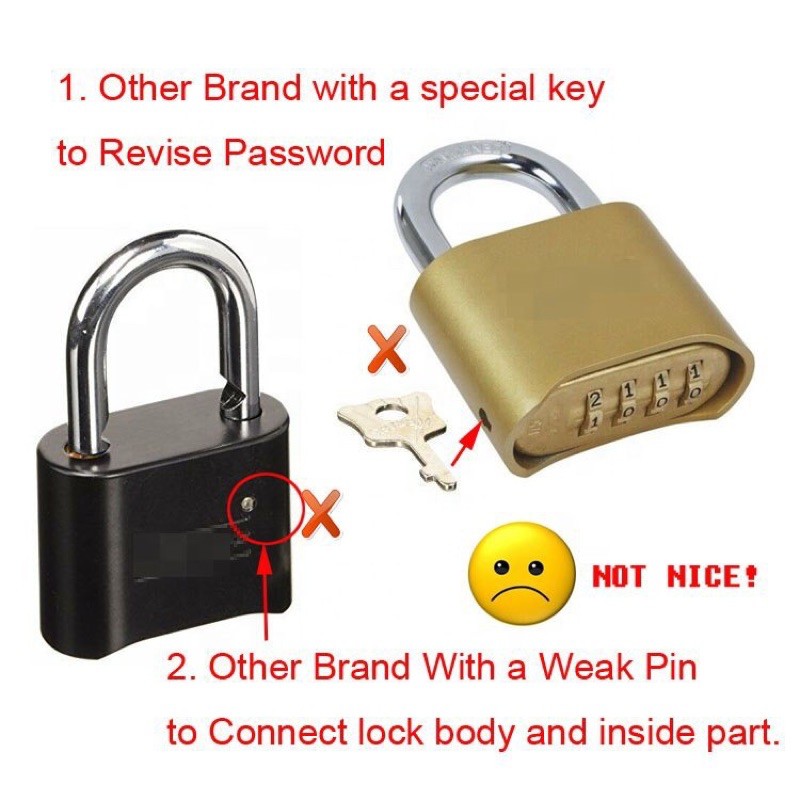 Gembok Wasaka padlock 4 digits combination key anti air anti karat untuk indoor dan outdoor