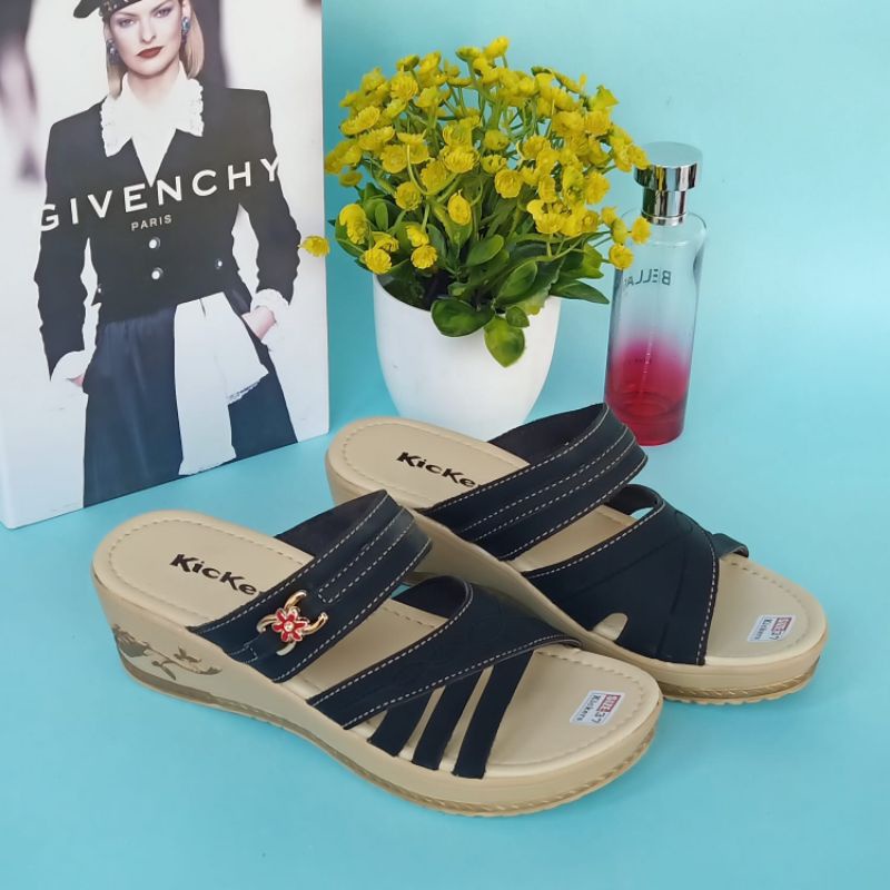 SANDAL WEDGES MODEL TERBARU 2022 SANDAL SELOP WANITA REMAJA TRENDY COD