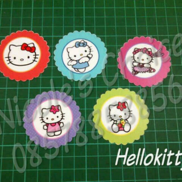 

Cute cupcake toppers hellokitty for birthday party Tusukan hiasan kue cup cake