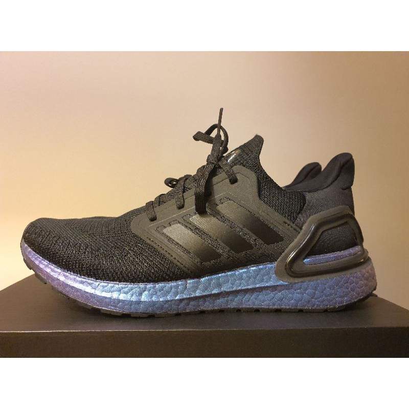 Sepatu Adidas Men's Running Ultraboost 20 Core Black and Blue Violet - ART EG1341
