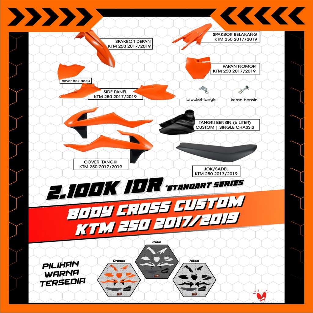 Body Trail Fullset  2017 2019 Standart Series Custom KTM 250 , Bodyset KTM , Body Trail KTM 250
