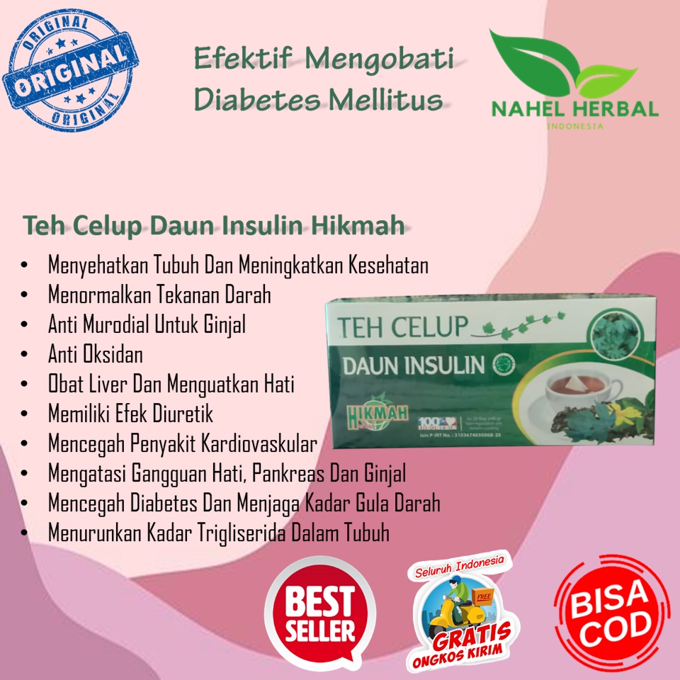 Teh Celup Daun Insulin - Obat Diabetes Kering Paling Ampuh Herbal - Penurun Tekanan Darah Tinggi Ten