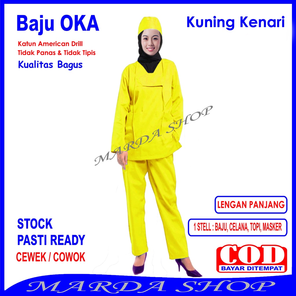 Baju OKA/Baju Scrub/Baju Perawat, Pria Wanita Lengan Panjang