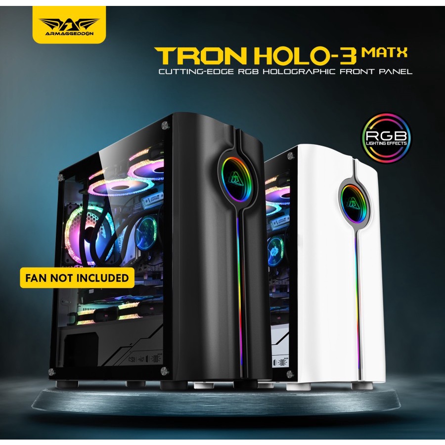 Casing Armaggeddon TRON HOLO 3 m-ATX RGB Holographic - Case TRON HOLO3