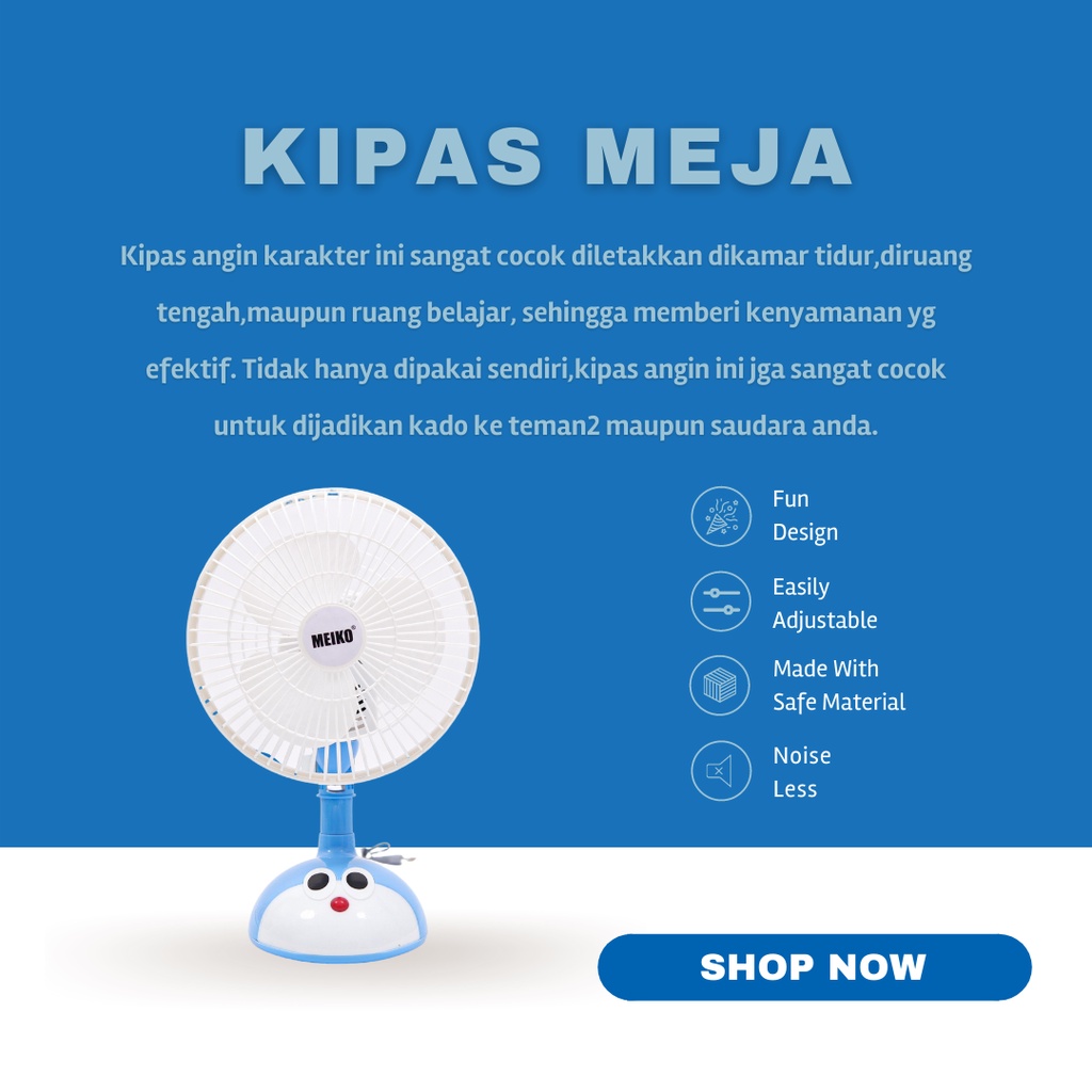 ITSOK Kipas Angin Meja Karakter 8inci / Portable Desk Fan Termurah