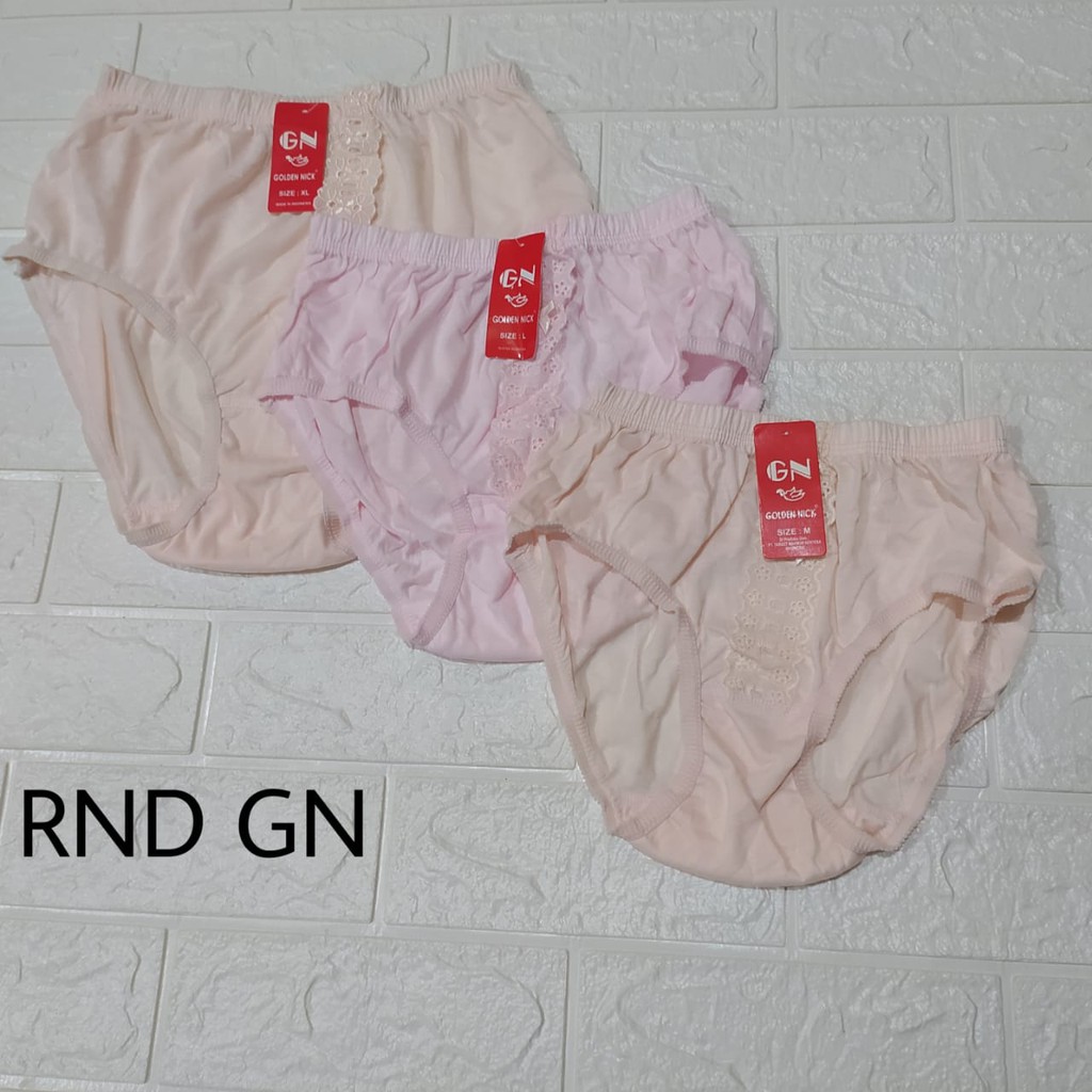 Celana Dalam Wanita Dewasa Remaja Cewek Katun CD / Underwear Golden Nick Bordir Sablon Bunga Bunga