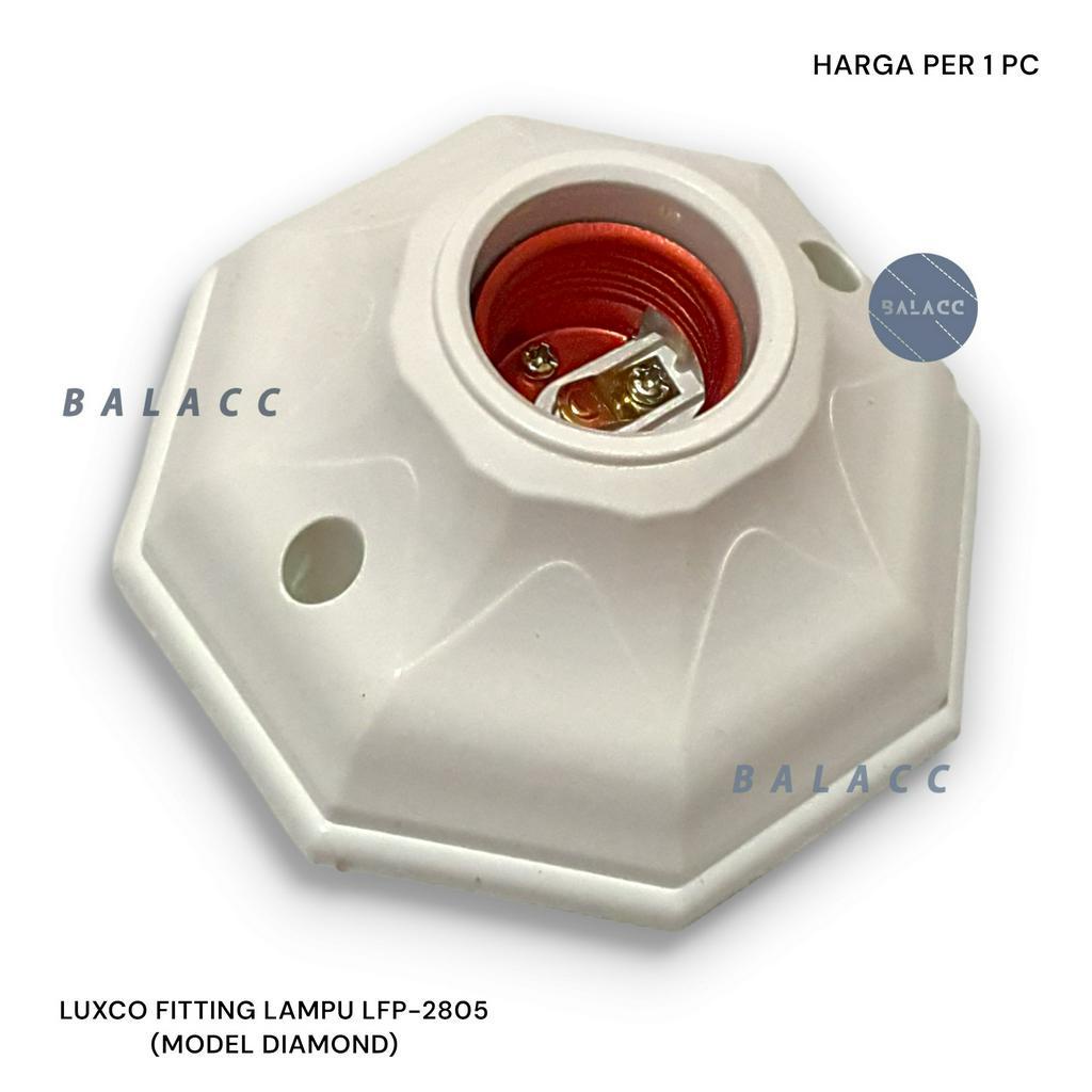 FITTING LAMPU PLAFON DIAMOND E27 LUXCO LFP-2805 PUTIH