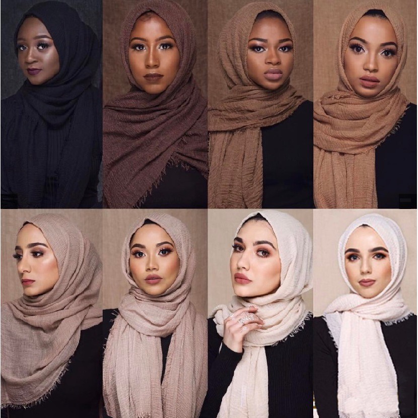 Hijab TR07 Model Premium Crinkle Arabian Jilbab Pashmina Katun Modis