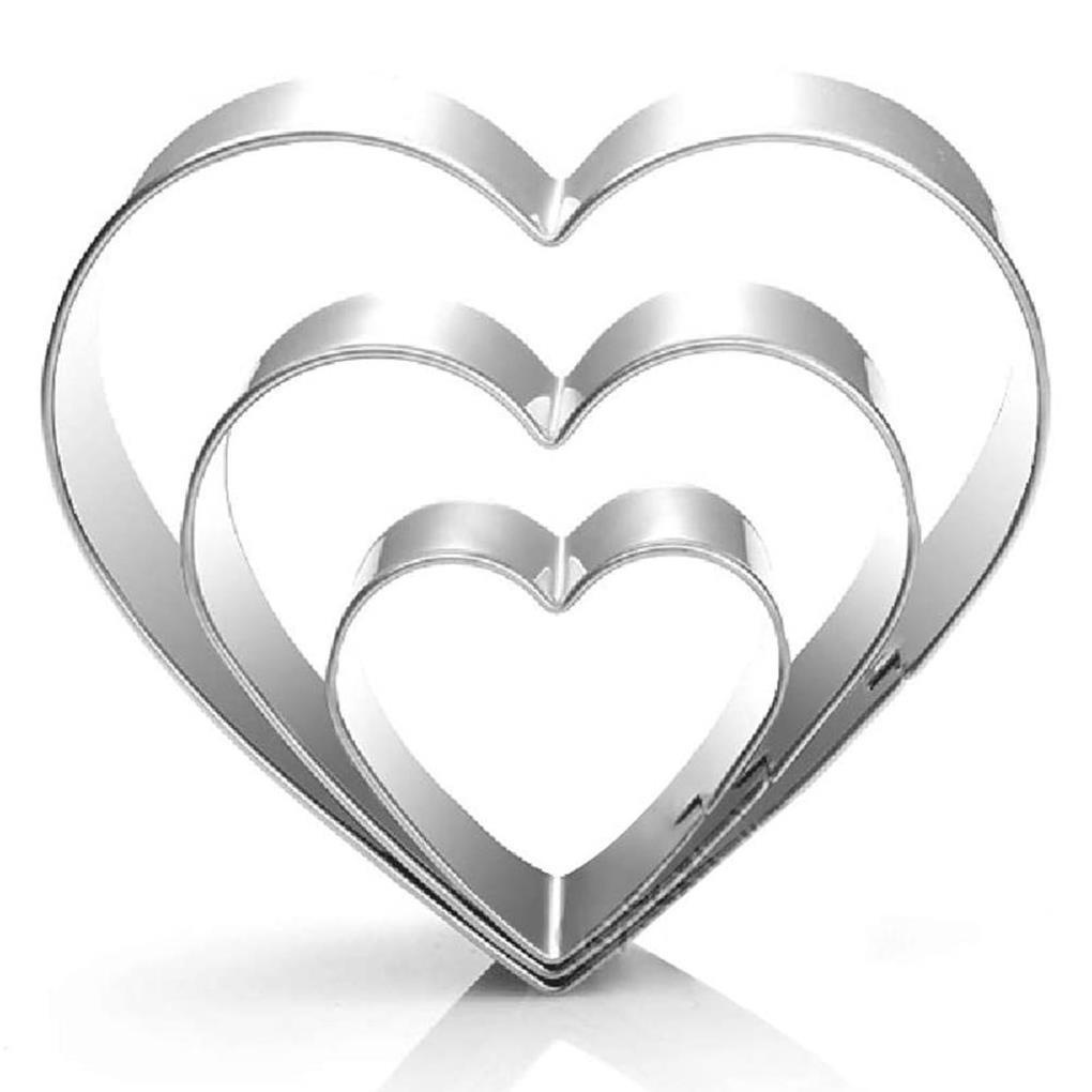 (house2020) 8pcs / Set Cetakan Kue / Biskuit Bentuk Hati Bahan Stainless Steel Untuk Hari Valentine