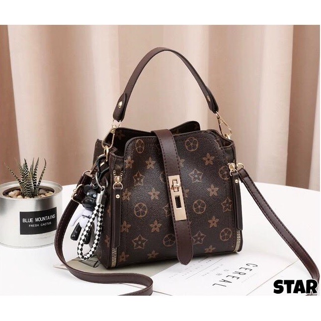 Tas Fashion L315 Slingbag Tas Selempang Wanita Tas Import Motif Bunga LV GD Tas Batam Tas Pesta